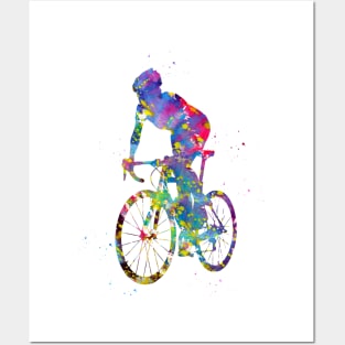 Cyclist sprinting Posters and Art